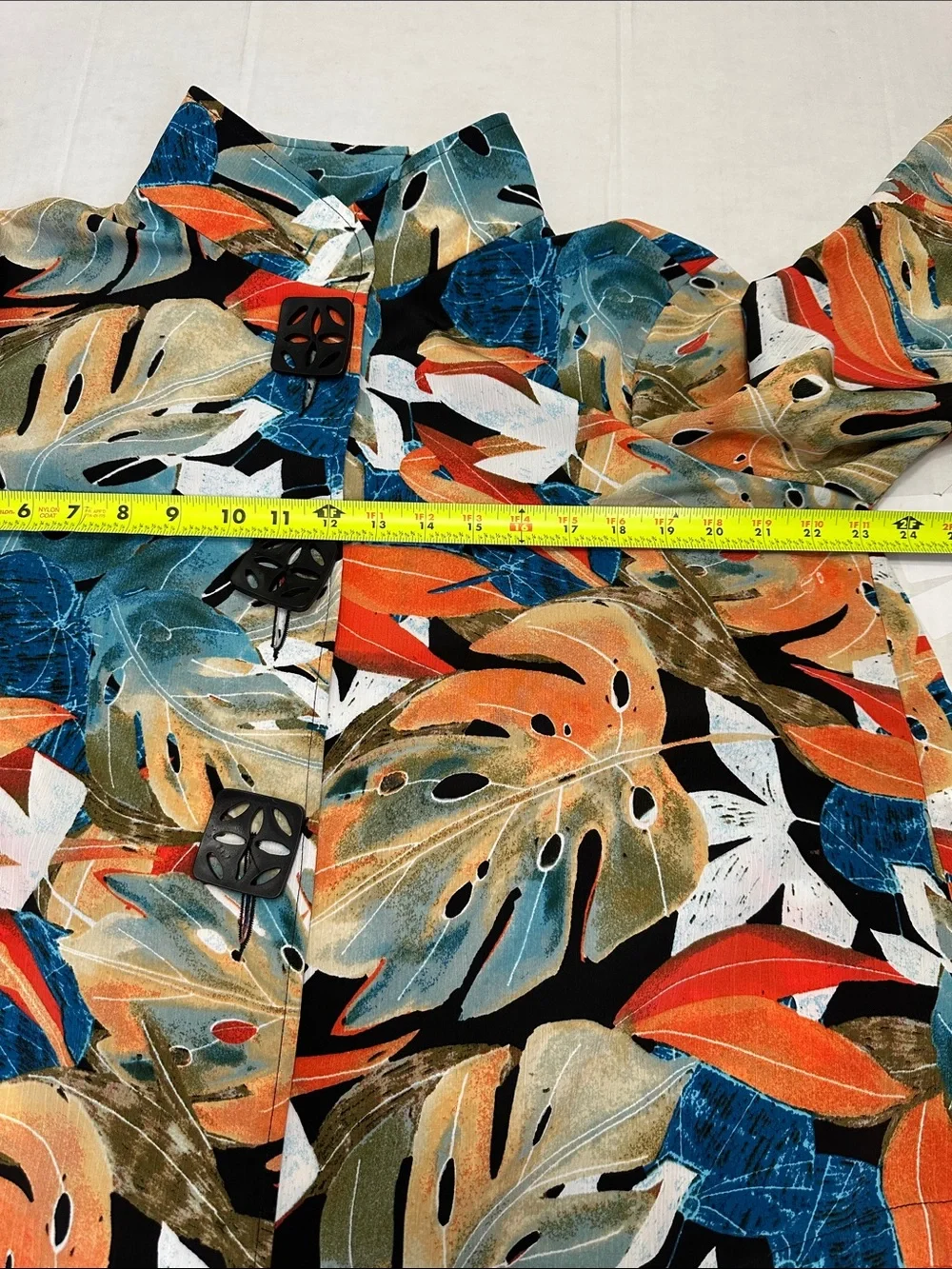 Joseph Ribkoff Tunic Button Up Swing Jacket Leaf Print Artsy Womens Size 12 - Picture 8 of 12